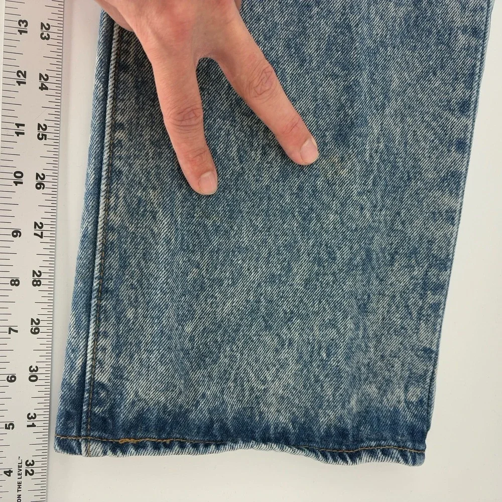 Levi's 502 Regular Taper Jeans Men 36x32 Light Faded Stonewash Button Fly